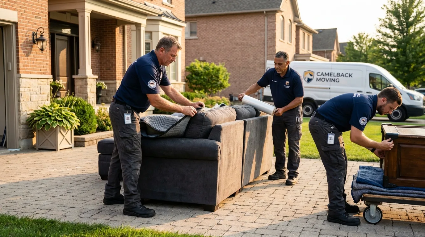 Large estate moving crew wrapping furniture in Marshall, MN